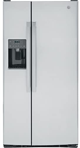 GE® 23.0 Cu. Ft. Side‑by‑Side Refrigerator with External Ice & Water Dispenser – Stainless Steel