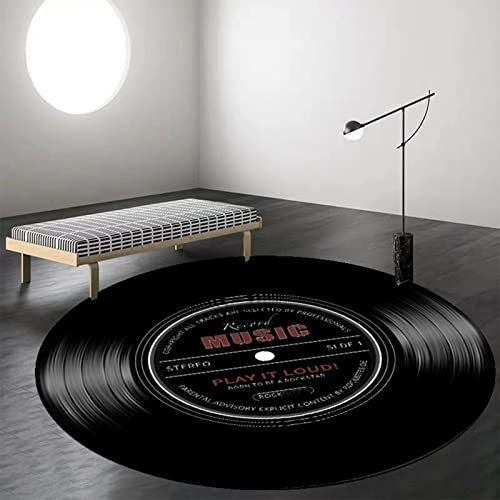Tappeti per Dischi in Vinile, Tappeto Rotondo per Album di Dischi, Tappetino per tappeti Musicali, Moquette Antiscivolo per Ingresso, Soggiorno, Camera da Letto, Divano,2,47.3inch