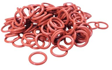MACHSWON 30 Pcs Silicone O-Rings Gasket Rings Seal Grommets Gasket 13mm OD 10mm ID 1.5mm Width Silicone Washer Round Sealing Ring Red