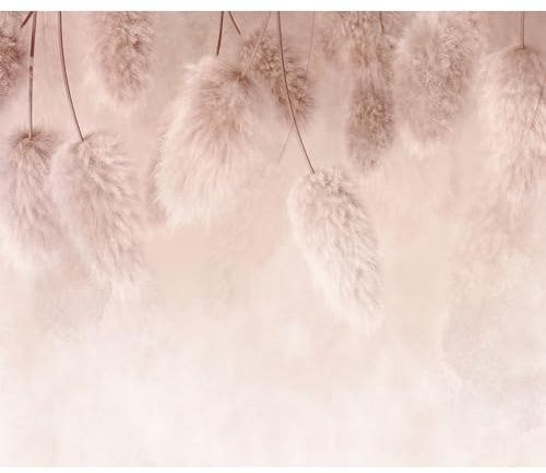 decomonkey Premium Fototapete Pflanzen Abstrakt 200x140 cm Design Tapete Fototapeten Vlies Tapeten Vliestapete Wandtapete moderne Wand Schlafzimmer Wohnzimmer Betonoptik Blumen Boho Rosa Beige