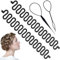 WeddHuis 4 Pcs Flechthilfe Haare,Zopf Hilfe Haarstrickwerkzeug Mode Hair Flechten Haar Tool Braid Braider Braiding Haaren Tools Accessories Aus Braids Clip Durchziehen Elastischem