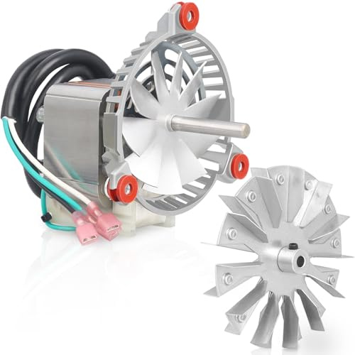 3-21-08639 Combustion Blower with 3-20-502221 Fan Blade 5 Double Paddle Impeller Replacement for Harman Pellet Stove Part P68 P43 P61 P38 XXV Exhaust Fan for Heatilator Eco Choice