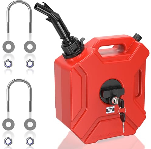 1PZ FR3-GT3 Vattentank 1,3 gallon 5 l med pip och låsbar hållare, förvaringsbehållare för överföring, automatisk avstängningsfunktion och justerbart flöde