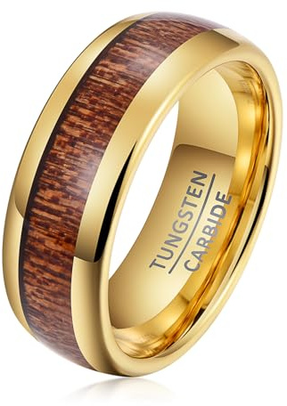 SOXEMAN mäns ringar volframkarbid bred 8 mm business retro för svart gyllene kvinnors eleganta träfiber vigselring