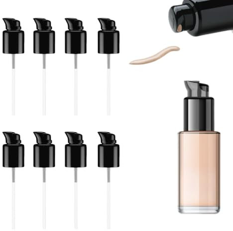 Lot de 8 pompes de rechange pour fond de teint cosmétique, en plastique, compatibles avec le fond de teint, idéales pour le maquillage, les voyages et l'utilisation quotidienne