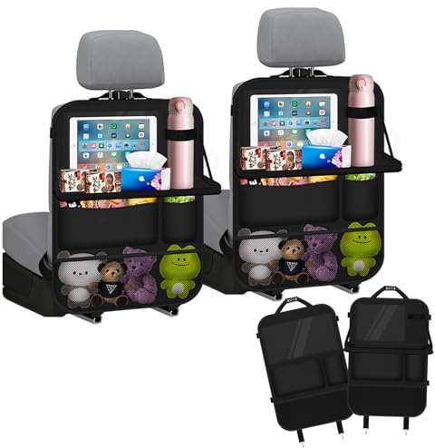 Behiruch 2Pcs Protezione Sedile Auto Bambini, Proteggi Sedile Auto Bambini Posteriore con Tavolo Pieghevole, repellente allo sporco, Impermeabile per Giocattoli e Snack