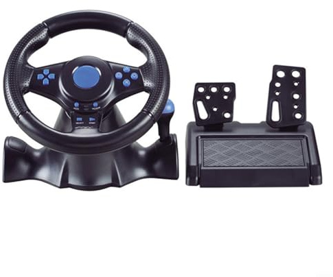 Glomc 1 Pack Usb Racing Steering Wheel With Vibration For Switch For Xbox 360 For Ps4 For Ps3 Pc Gaming Abs Material Black 27X25.5X28.5Cm