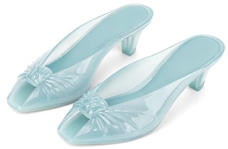 Caradise Jelly Kitten Heel Sandals for Women Jelly Shoes Summer, Mint Green, 4 UK