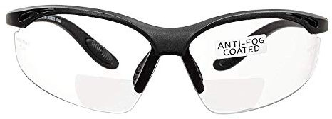 voltX CONSTRUCTOR BIFOKALE Schutzbrille mit Lesehilfe (KLAR +3.5 Dioptrie) CE EN166ft, Sportbrille für Radler enthält Sicherheitsband, Bifocal Safety Glasses, Anti Fog UV400 Linse