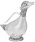 Dekanter Wein Ente, versilbert, 26,0 x 11,0cm, H 27,0cm, 1000ml