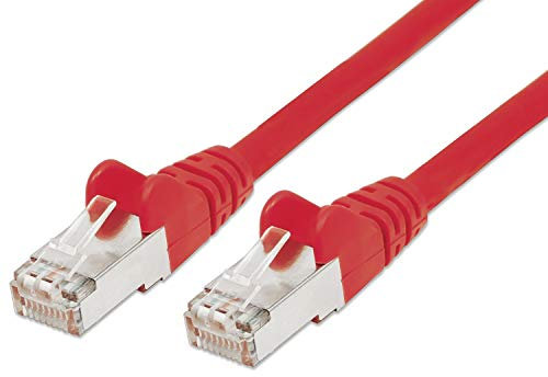 PremiumCord Câble Patch, CAT6a, 10Gbit/s, S/FTP, PIMF, Ethernet, LAN, Rapide, Flexible et Durable, RJ45, AWG 26/7, Câble en Cuivre 100% CU, Rouge, 0,2m