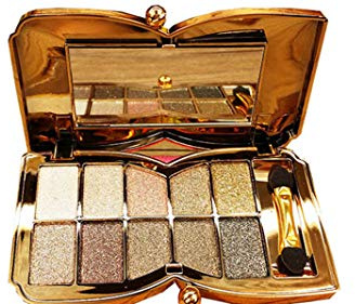 Bernecy Glitter Eyeshadow Palette,10 Colors Sparkle Shimmer Eye Shadow Highly Pigmented Long Lasting Makeup Set Gold (Type 5), Small