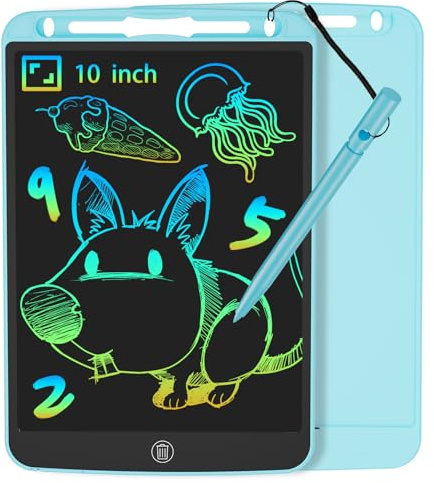 JOEAIS Tablette d'écriture LCD 10 Pouces, Tablette Graphique Enfant Dessin pour l'apprentissage, Le gribouillage et la Prise de Notes, Cadeaux de Noël et d'anniversaire pour Garçons et Filles (Bleu)