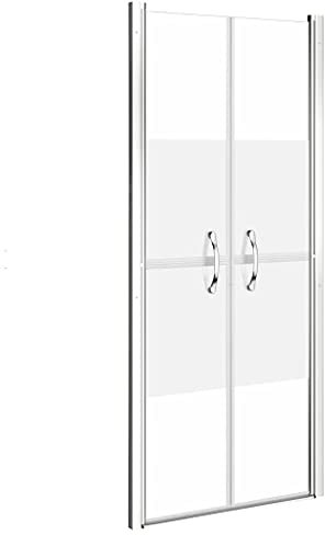 vidaXL Puerta de Ducha Cabina Cuarto de Baño Aseo Mampara Cubículo Accesorio Elegante Moderno Seguridad de Una Capa ESG Medio Esmerilado 86x190 cm