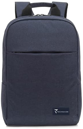 TECHMADE Zaino Tasca Protettiva dedicata per PC Notebook e Tablet fino a 15.6, Elegante, Leggero e Resistente, Tessuto Impermeabile, Spallacci Imbottiti (blu)