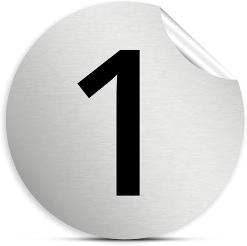 Zahlenaufkleber 1-100, je 3cm groß in silber/schwarz, selbstklebende Nummerierungsaufkleber zur Kennzeichnung, Etiketten Zahlen mit fortlaufenden Nummern von 1-100