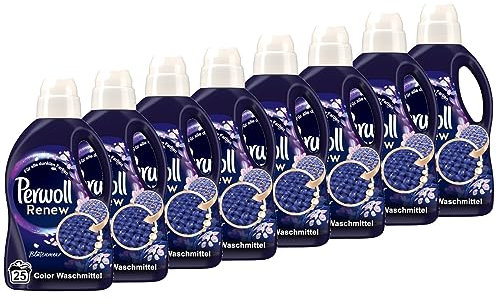 PERWOLL Renew Blütenmeer Flüssigwaschmittel (8 x 25 Wäschen), Waschmittel für schwarze Wäsche, Feinwaschmittel belebt dunkle Farben & reinigt sanft, mit verführerischem Duft