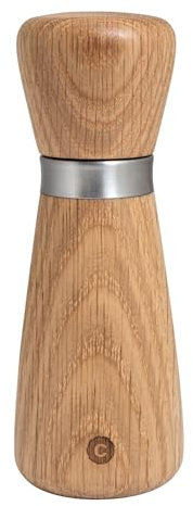 Crushgrind Kyoto Gewürzmühle mit Keramikmahlwerk | Salz und Pfeffermühle mit verstellbarem Mahlgrad für grobes Salz | Kräutermühle aus hochwertigen, nachhaltigen Materialien (170 mm, Eiche Natur)