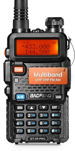 BAOFENG GT-5R Pro Walkie Talkie, Dual Band Funkgerät für UHF VHF 144-146/430-440MHz, große Reichweite mit Speicher für 128 Kanäle, 1800 mAh Akku, Kopfhörer für Erwachsene, Wird von Chirp unterstützt