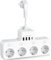 Regletas Enchufes con Interruptor Ladron Enchufes USB C Enchufe Multiple Adaptador con 4 Tomas y 4 USB, 4 Interruptor Independiente Alargador Enchufe Pared 5cm Cable Corto, Blanco