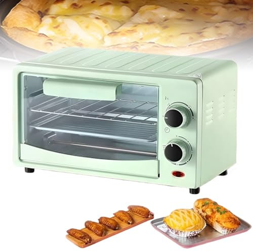Mini Horno eléctrico de 12 litros, tostadora de encimera de convección multifunción, máquina de Desayuno para Pasteles pequeños, Temperatura Ajustable de 0-230 ℃ y Temporizador de 30 Minutos