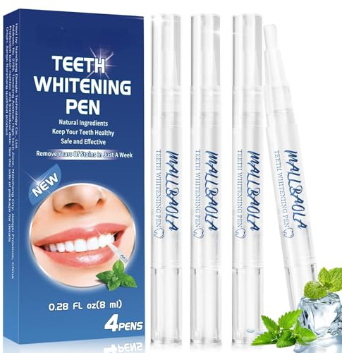 Stylo Blanchiment Dents(4 Pièce), Gel Blanchissant pour Dents, Kit Blanchiment Dentaire, Blanchir Les Dents Rapidement, Blanchisseur De Dents Instantanée, Efface Taches & Décolorations