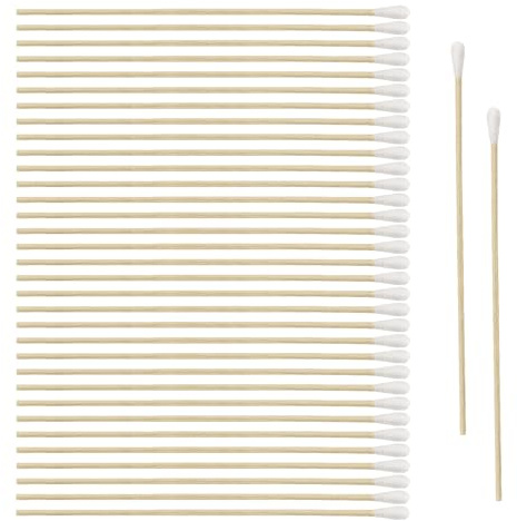 400 piezas Bastoncillos de algodón,15 cm Bastoncillos de Algodón Largos, hisopos de algodón con asas de madera,para cámara, teclado, maquillaje, pulido