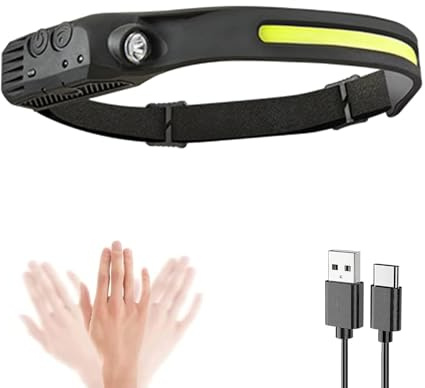 FYKTIK Luxelight LED Headtorch, Lumilight Head Torch Rechargeable, Lux Light Headlamp with Motion Sensor, Super Bright 230° Wide Beam Headtorch for Running, Camping, Hunting, Hiking, Fishing (1, A)