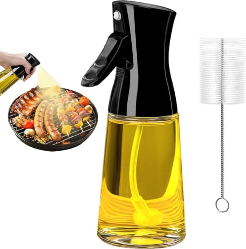 Showvigor Olive Oil Spray for Cooking, 180ML Glass Oil Dispenser with Brush
