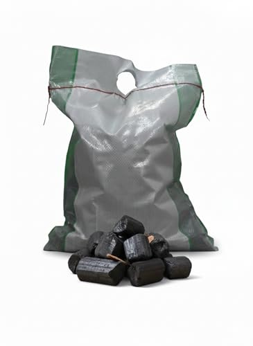 Carbone di Legna Vegetale di Leccio Calabrese Naturale per Barbecue e Griglia, Produzione Artigianale Tradizionale in sacco (2, 5kg)