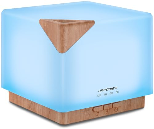 URPOWER Aromatherapy Essential Oil Diffuser Humidifier, 700ml Large Capacity Modern Ultrasonic Aroma Diffusers Running 20+ Hours with Adjustable Mist Mode/4 Timer Settings for Home Office Study