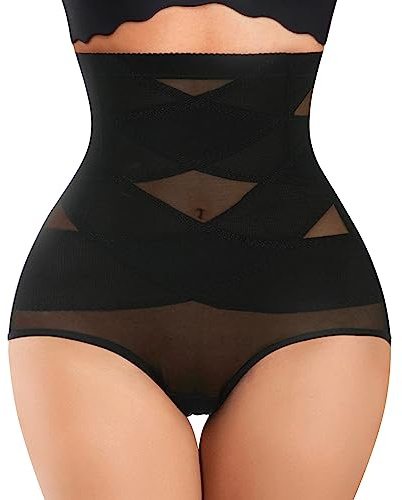 Nebility Womens' Tummy Control High Waist Trainer Body Shaper (US, Alpha, XX-Large, Regular, Regular, Black)