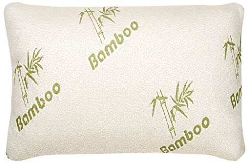 Memory Foam Bamboo Pillow, White Shredded Bamboo Memory Foam Pillows - Cool Comfort and Firm Neck Support Foam - Orthopedic Hypoallergenic Bed Pillow - PACK OF 1 X BAMBOO PILLOW