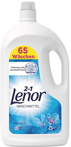 Lenor Detersivo liquido, detersivo liquido, 130 lavaggi (2 x 3.575 l), Lenor Aprilfrisch con profumo di fiori primaverili