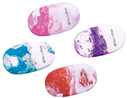 Swordfish Marble Eraser [Pack of 24] PVC and Phthalate Free Tablet Eraser – Assorted Colours [40375]