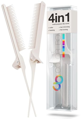 ColorBow Rat Tail Combs, Teasing Comb, Flat Iron Combs for women, Parting Combs for braiding hair, Hairstylist essentials for Highlights - balayage board hair combs for styling & cutting (2 Pack)