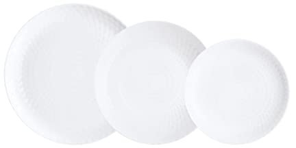 Luminarc Pampille Blanco Vajilla Opal 18 Piezas - 6 Personas Blanco