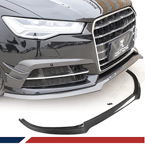 XUETAO Lèvre de Pare-Chocs Avant en Fibre de Carbone pour Audi S6 A6 C7 SLINE 2016-2018 Berline 4 Portes Pare-Chocs Avant Lèvre Chin Spoiler kits de carrosserie