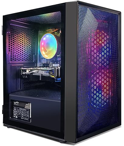 STGsivir Gaming PC, GeForce RTX 3050 6GB GDDR6,Core i7 8th bis zu 4.1 Ghz,32GB DDR4,1TB SSD,WLAN 6,BT5.0,RGB Lüfter x3,Windows11 Pro,Gamer PC Computer Desktop