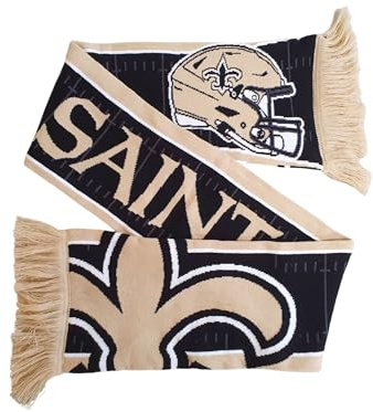Great Branding New Orleans Saints NFL HD Jaquard Scarf Black Beige Schal - Stk