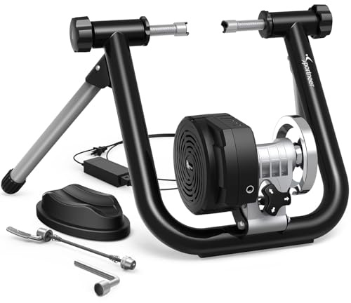 Sportneer Bike Trainer: Smart Bike Trainer Stand for 26-29 & 700C Wheels - Stationary Bike Stand with Bluetooth 4.0 & ANT+ Connection, Compatible with Zwift Onelap, Powerfun Rouvy AR App