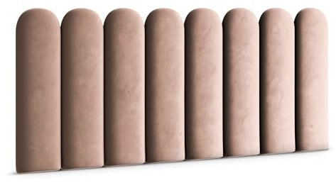 Muralo - Panel acolchado de tela para cojín de pared de terciopelo, para dormitorio y salón, tapizado de pared, cabecero de cama, cojín lumbar (rosa, 20 cm x