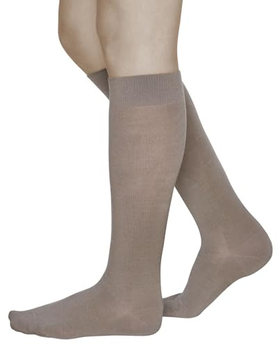 vitsocks Calcetines Lana MERINO Invierno Largos Hasta la Rodilla Mujer Calientes Cómodos, beige, 35-38