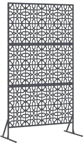 vidaXL Schermo per Privacy Antracite 100 x 50 x 180 cm Acciaio, Schermo per Giardino e terrazzo, divisore per Esterni, Pannello in Acciaio Rettangolare, partition per Patio