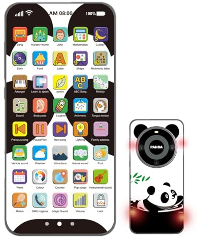 Liakyunf Jouet Éducatif avec Écran Tactile pour Histoires - Téléphone Portable Éducatif Préscolaire - avec Écran Tactile Rechargeable et Contenu Éducatif
