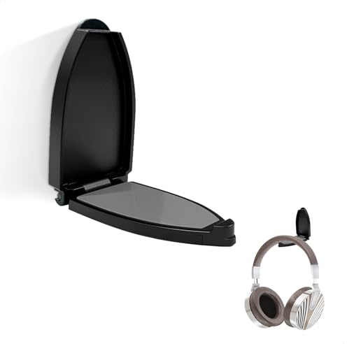 Supporto Cuffie,Parete Stand Cuffie,Porta Joystick Pieghevole,Porta Cuffies Gaming Adesivo, Universale Supporto Gancio Cuffies per Appendere Tutti da Gioco/Audio/Wireless/Controller/Zaini(Nero)
