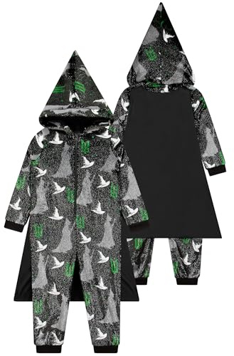 Wicked Onesie För Flickor Med Cape, Elphaba-Pyjamas, Elphaba-Onesie För Barn, Svart 116