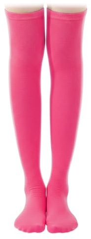 Calzini Extra Lunghe Donna Colore Calze Alti Sopra il Ginocchio Lunghi Socks Calzettoni Coscia Calzetti Long Calzino Accessori Per Ragazze Donne Carnevale Halloween Natale Mascherata (Rosa)