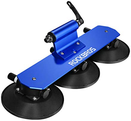 ROCKBROS Portabicicletas Techo de Coche para 1-3 Bicicletas Ventosa Liberación Rápida Soporte de Bici para Viaje, Negro/Rojo