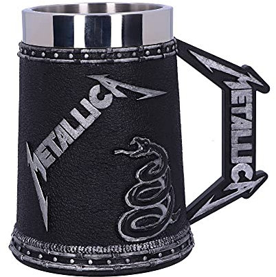 Nemesis Now B5220R0 Bierkrug, offizielles Lizenzprodukt, Metallica Album, 14,5 cm, Schwarz